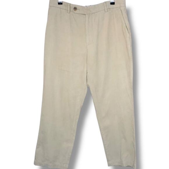 Vineyard Vines Harmony Pants Men's Size 33x30 Flat Front Fine Tan Corduroy Chino - Picture 1 of 4